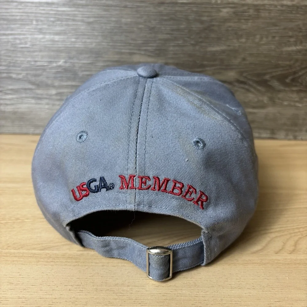 US Open Pebble Beach Hat Cap Strap Back Mens USGA Golf Tournament Gray 2010